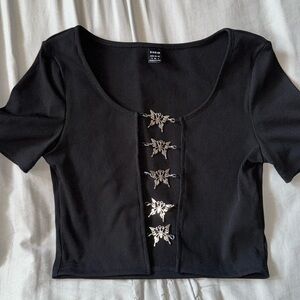 Black Butterfly open middle top